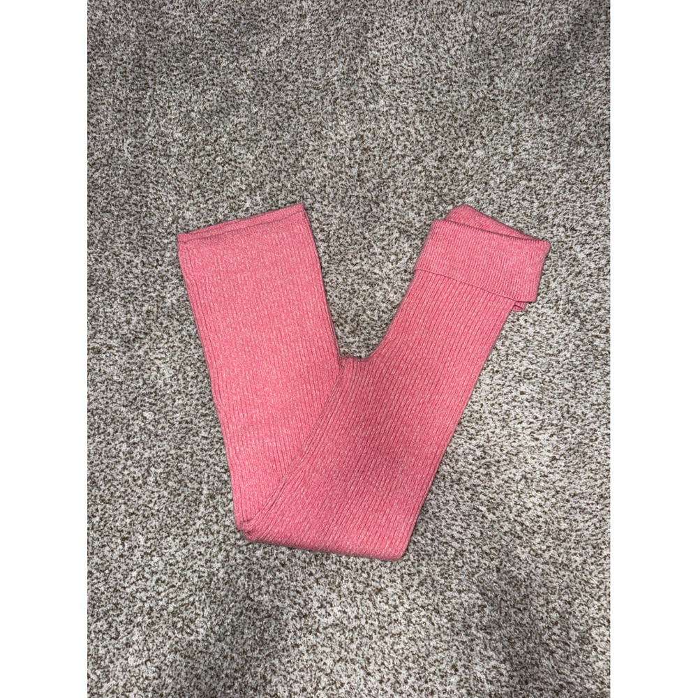 Aerie Pink Marled Ribbed Knit Flare Lounge Pants Sweater Leggings Small
